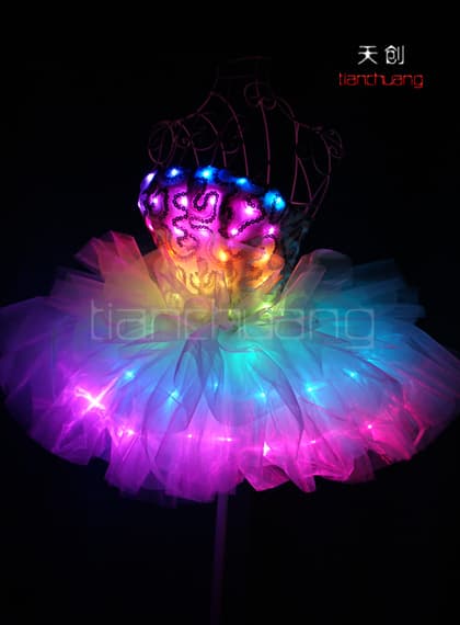 2016 Led Light_Up Flower Bra Shirt Luminous Led Dress